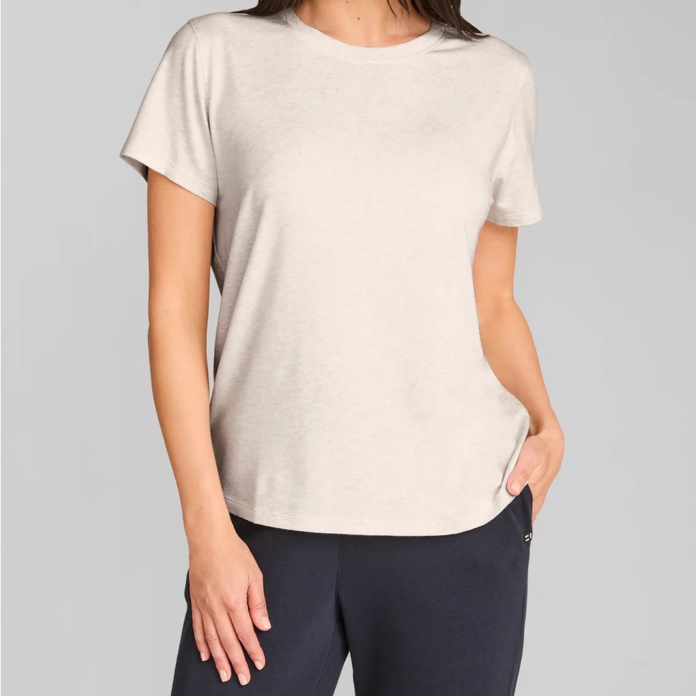 NWT Tommy John Women's Second Skin Crew Neck Tee in Oatmeal Heather